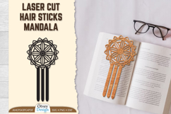 Laser Cut Hair Sticks Mandala Product Image 1