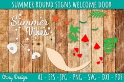 Summer Welcome Door Hangers SVG | Summer Round Signs SVG Product Image 4