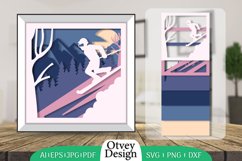 Ski 3D Shadowbox Layered Papercut Product Image 1