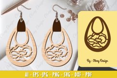 Flowers Earrings Laser Cut Product Image 1