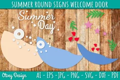 Summer Welcome Door Hangers SVG | Summer Round Signs SVG Product Image 4