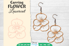 Flowers Earring Laser Cut Product Image 1