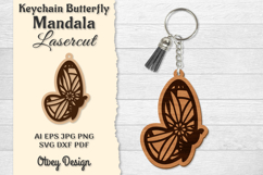Keychain Butterfly Mandala Lasercut Product Image 1