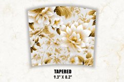 3D White and Gold Floral Tumbler Wrap | 3D Floral Tumbler Product Image 4