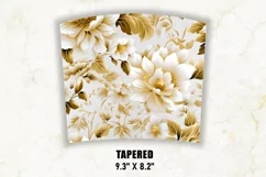 3D White and Gold Floral Tumbler Wrap | 3D Floral Tumbler Product Image 4