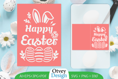 Happy Easter Greeting Card SVG, Easter SVG Papercut Template Product Image 5