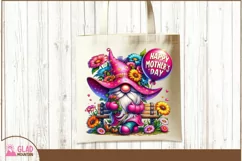 Happy Mother's Day Gnome sublimation png, floral gnome png Product Image 4