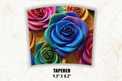 3D Rainbow Rose Tumbler Wrap | 3D Rose Tumbler | 3D Roses Product Image 4