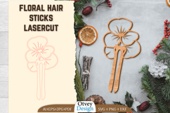 Hair Sticks Floral Laser Cut Product Image 1