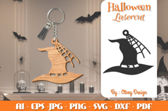 Halloween Keychain Lasercut | Halloween Jewelry Template Product Image 5