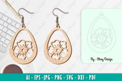 Flowers Earrings Laser Cut Product Image 1