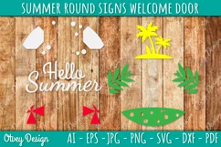 Summer Welcome Door Hangers SVG | Summer Round Signs SVG Product Image 4