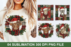 Christmas Cow Sublimation - Christmas PNG Design Product Image 1