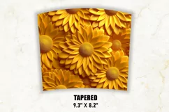 3D Sunflower Tumbler Wrap, Sunflower Sublimation Tumbler PNG Product Image 4
