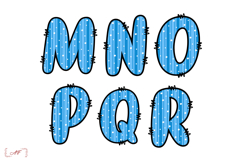 Winter Stripes Alphabet Clipart | Winter letters Png Product Image 4