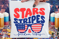 Stars Stripes Freedom Vibes SVG | 4th Of July SVG Cutfile Product Image 4