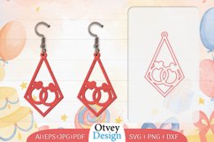 Earrings Valentine Lasercut, Earring Birthday Lasercut Product Image 5