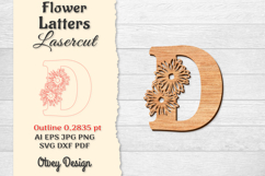 Flower Letters Alphabet Laser Cut File Product Image 1