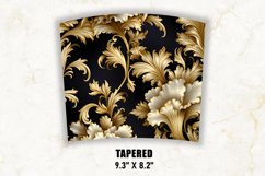 Black and Gold Floral Tumbler | Floral tumbler wrap Product Image 4