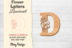 Flower Letters Alphabet Laser Cut File Product Image 1