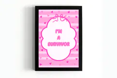 I Am Survivor Wall Art | Breast Cancer Wall Art Product Image 4