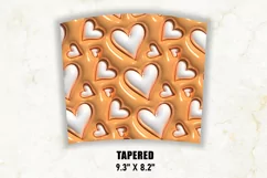 3D Inflated Hearts Tumbler Wrap PNG | 3D Puff Tumbler Wrap Product Image 4