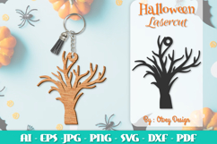 Halloween Keychain Lasercut | Halloween Jewelry Template Product Image 1