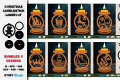 Christmas Candlestick Lasercut BUNDLES Product Image 1