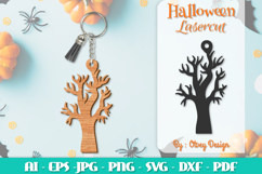 Halloween Keychain Lasercut | Halloween Jewelry Template Product Image 1