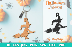 Halloween Keychain Lasercut | Halloween Jewelry Template Product Image 11