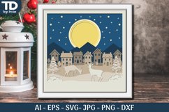 3D Shadow box Chistmas Scene Layered Papercut Product Image 2