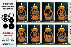 Christmas Candlestick Lasercut BUNDLES Product Image 1