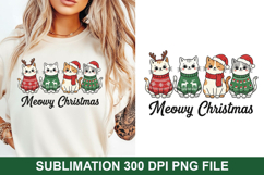 Meowy Christmas Sublimation - Christmas PNG Design Product Image 1