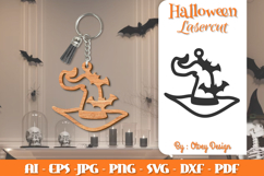 Halloween Keychain Lasercut | Halloween Jewelry Template Product Image 1