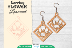 Flowers Earring Laser Cut Product Image 1