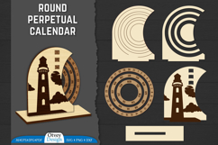 Round Perpetual Calendar Lasercut BUNDLES Product Image 6