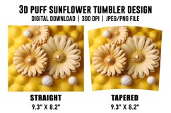 3d Puff Sunflower Tumbler Wrap, 3d Sunflower Tumbler Wrap Product Image 3