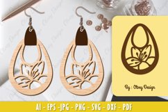 Flowers Earrings Laser Cut Product Image 1