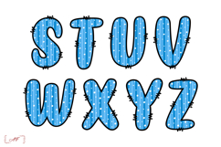 Winter Stripes Alphabet Clipart | Winter letters Png Product Image 5