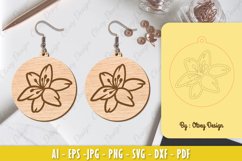Flowers Earrings Laser Cut Product Image 1