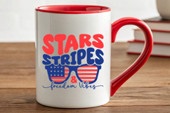 Stars Stripes Freedom Vibes SVG | 4th Of July SVG Cutfile Product Image 5