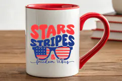 Stars Stripes Freedom Vibes SVG | 4th Of July SVG Cutfile Product Image 5