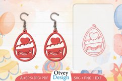 Earrings Valentine Lasercut, Earring Birthday Lasercut Product Image 1