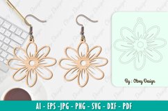 Flowers Earrings Laser Cut Product Image 1