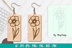 Flowers Earrings Laser Cut Product Image 1