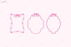 Pink Cute Coquette Frame Bundle Png | Pink Ribbon Border Png Product Image 5