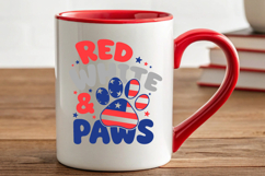 Red White &amp; Paws SVG | Patriotic Dog SVG PNG Product Image 5