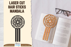 Laser Cut Hair Sticks Mandala Product Image 1
