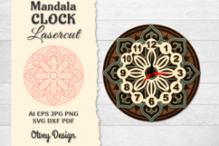 Mandala Wall Clock - Laser Cutting File Product Image 1