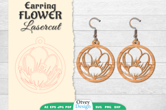 Flowers Earring Laser Cut Product Image 1